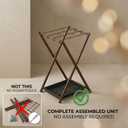 Folding Umbrella Storage Stand Rack Holder Organizer Bin for Entryway Home Commercial Office Décor with Drip Tray, L12.60 x W12.01 x H20.08 inch