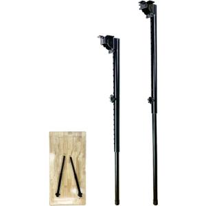 2 x Benbuoo Folding Adjustable Table Legs 27 to 41 inch, Metal Telescopic Storage Desk Legs for Outdoor Camper, RV, Coffee Dinner Table, Tabletops, Kitchen, DIY Bar Desk, Tablesaw, 2pcs Black