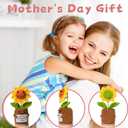 Levvohd Thank You Gifts for Mom from Daughter, Crochet Sun Flower Desk Decor Accessories are The Best Positive Gifts for Women Mothers Day Birthday (Brown Sunflower MOM - A)