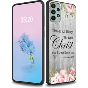 Rossy Samsung Galaxy A23 5G Case, Bible Verse Philippians 4-13 Pattern, Slim Lightweight Soft TPU Silicone Shockproof Protection Cover, Compatible Women Men