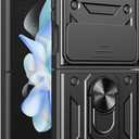 Compatible with Motorola Razr 2023 Bracket Shell,with Slide Camera Lens Cover Compatible with Motorola Razr 40 5G 2023 XT2323-1 XT2323-3 XT2323-4 XT2323-7 Case Black