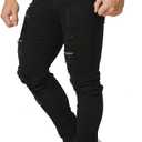 HUNGSON Men's Ripped Skinny Jeans Stretchy Slim Fit Jeans Pants for Men (Black, 40)