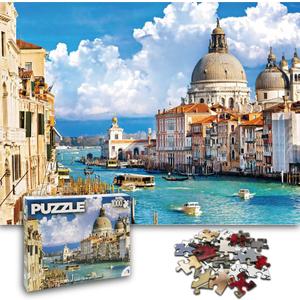 1000 Pieces Jigsaw Puzzles for Adults Landscape Panorama Italy Sense Photo Classic Impossible Puzzle (Basilica Venice, Italy)