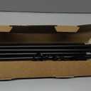 Curtain Rods No Drilling 48 to 84 Inch, 5/8 Inch Diameter No Drill Drapery Rod Set with Adhesive Brackets and Twiested Cage Finals, Bedroom Apartment Renter Friendly, Black