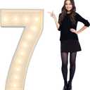 4FT Light Up Numbers Pre-Cut Frame Giant Marquee Numbers 7, Mosaic Numbers for Balloons, 17th 70th Birthday Decorations for Women Men, 70th Anniversary Decorations, Party Decor (Number 7)