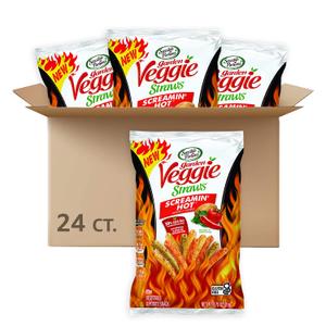 Sensible Portions Garden Veggie Straws, Screamin' Hot, 0.75 Oz (Pack of 24) BBD: 21JUN2026