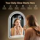 Arched LED Lighted Bathroom Mirror with Lights 24"x36"Smart Anti-Fog