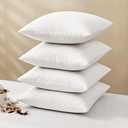 MIULEE Pillow Inserts 18x18 (Pack of 4,White), Down Feather Throw Pillow Inserts, Premium Fluffy Stuffer Throw Pillows Cotton Fabric for Sofa Bed Couch