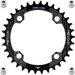 YBEKI Pro-Grade 104BCD Chainring (30-52T) CNC 7075-T6 Aluminum Narrow-Wide MTB/Road Round Oval Bike Chainwheel | Shimano/SRAM 8-11 Speed Compatible | 573MPa Strength(Black/Red/Blue)