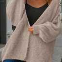 dowerme Women Open Front Cardigans Trendy Fall Long Sleeve Drop Shoulder Soft Knit Slouchy Sweater Winter Outerwear 2025 (M)