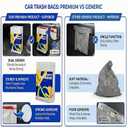 3 x 20PCS Car Trash Bags,Easy Stick-On & Stand Design Disposable Portable Car Garbage Bag, Leak-proof & Smell Proof Vomit Bags for Boat, Plane, Travel, Camping, Bedroom, Study Room, Office and Kitchens