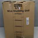 Sakugi Storage Shelves - 5-Tier Large Capacity Shelf Organizer with Hooks, Heavy-Duty Garage Shelving with Leveling Feet, Wobble-Free Rack for Bedroom, Balcony, Garage, 18.1"12.4"56.8", Black