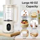 Automatic Nut Milk Maker, 8 in1 40oz Soybean Milk Machine for Homemade Almond, Oat, Soy, Coconut, Plant-Based Milk and Non Dairy Beverages, 12 Hours Timer/Auto-clean/Room Temp/Keep Warm/Boil/Low-Noise (Beige)