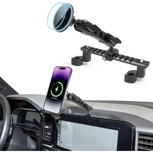 for 2022-2026 Chevrolet Silverado & GMC Sierra Phone Charger Mount, 2022+ Chevy Silverado & Sierra 1500/2500/3500 Wireless Charging Phone Holder, for 13.4" Touchscreen, Adjustable for All Smartphones