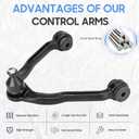 4WD Front Upper Control Arms w/Ball Joints Tie Rods Suspension Kit for 1999-2006 Chevy Avalanche Suburban Silverado 1500 Tahoe, GMC Sierra 1500 Yukon, 2000-2006 Cadillac Escalade (13pc Set)