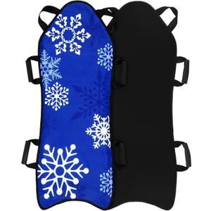45"18" Foldable Winter Snow Sled Portable Strong and Durable, Sturdy Fabric Stitchin Handles with Steering for Adult Teen Winter Outdoor Sports Fun (Blue)