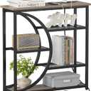 Snughome Entryway Table, Console Table with Charging Station, Industrial Narrow Sofa Table with 5 Tier Storage Shelves, Entrance Table for Hallway, Living Room, Foyer, Grey