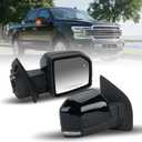 Right Passenger Side Mirror Fits 2015-2020 Ford F150 Mirrors with Power Glass,Heated,Puddle Lights,Blind Spot Detection,Turn Signal,Memory,Power Folding,Without Camera Replace FO132052816 Pins) (Black)