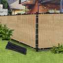 Sand 4FT X 50FT Outdoor Privacy Screen Fence & Mesh Shade Net Cover, Ideal for Garden and Backyard - Enhances Privacy for Fencing & Chain Link, Perfect for Patio Privacy Wall, SlatsFreestanding