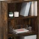 Furinno PASIR Book Shelf, 3-Tier Bookshelf, Storage Shelves Bookcase, 9.7 x 23.7 x 31.5, for Living Room, Bedroom, Home Office, Amber Pine