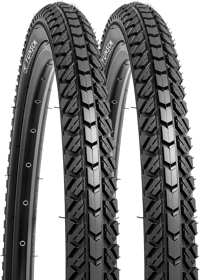 YUNSCM 2-PCS 26" Bike Tires 26x1.95/54-559 Compatible with 26 x 1.95 26x2.0 All-Terrain Directional Tread Bike Bicycle Tires (Y-1201)
