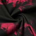 LilyCoco Women Criss Cross V Neck T Shirts Cut Out Tie Dye Short Sleeve Crop Tops Black X-Large