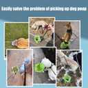 Dog Poop Catcher, Portable and Foldable Dog Poop Cleaning Tool, Pooper Scooper, Stainless Steel Telescopic Rod, Washable Sticky Soft Rubber Frame, Suitable for Dogs of All Body Types