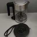 Amazon Basics Electric Kettle with Glass Carafe for Tea and Coffee, BPA-Free, Fast Boiling, Auto Shut-Off, 1 Liter, 1500W, Glass and Steel