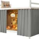 Navhao Dorm Home Solid Thicken Bunk Blackout Bed Curtains Cloth Bed Canopy Students Single Sleeper (47.2"W x 78.7"L (Pack of 1), Grey)