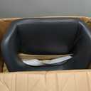 Flash Furniture Erik Contemporary Adjustable Height Barstool with Footrest and Rounded Mid-Back, Upholstered Bar or Counter Height Stool, Black, Seat Only, 2 Pcs