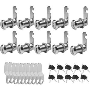 10 Pack Cam Locks Keyed Alike, 1-1/8''Cylinder Fits on 7/8'' Max Panel Thickness RV Storage Locks, Cabinet Cam Lock with Keys File Drawer Mailbox Replacement Lock Set, Zinc Alloy