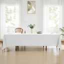 Rectangular Tablecloth 90x156 Inch 10 Pack White Table Cloths for 8ft Stain Resistant Decorative Washable Polyester Rectangle Tablecloths for Dining Table Banquets Buffet Parties and Wedding