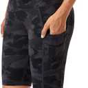 Oalka Women's Short Yoga Side Pockets High Waist Workout Running Shorts (S)