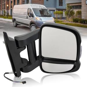 Passenger Right Side Mirror for 2019 2020 2021 2022 RAM Promaster 1500 2500 3500,Power Door Mirror with Heated,Turn Signals Light,Replaces# FO1321536(Long Arm)