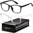 Blue Light Blocking Glasses - Fashion Square Eyeglasses, Anti UV Ray Computer Gaming Glasses Blue Blockers for Women/Men