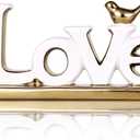 Love Sign, White & Gold Room Decor, Knick Knack Shelf, Gold Bird, Boho Bookshelf, Abstract Statue, For Living Room & Bedroom