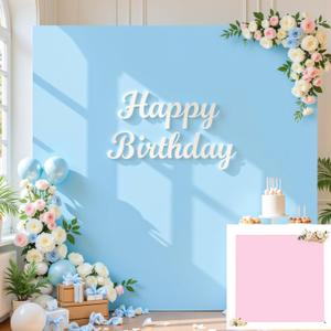 Pink Blue Square Arch Backdrop Cover, 6.6FT x 6.6FT Arch Covers Stretchy Backdrop Fitted Square Arch Stand Cover for Baby Shower Birthday Party Ceremony Banquet Photo Decoration