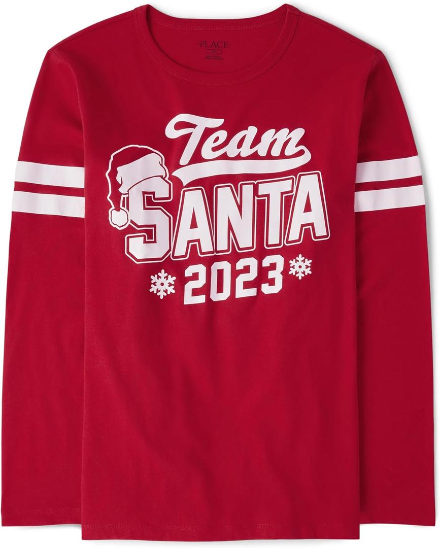 The Children's Place unisex-adult All Holidays Adult Long Sleeve Graphic T-shirts (Red, L)