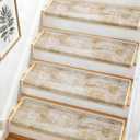 Bullnose Stair Treads for Wooden Steps,Non-Slip Carpet Stair Treads