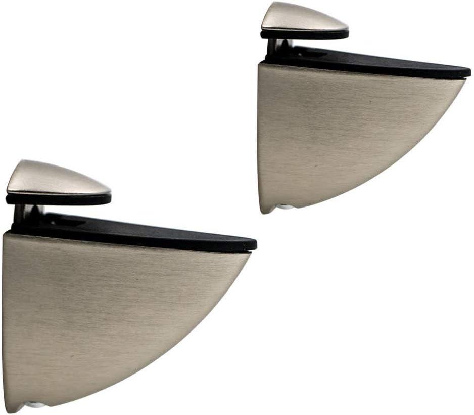 Adjustable Bracket for Wood/Glass Shelf Bracket Wall Mounted, Brushed Nickel, 2 Pack (Large Brush Nickle)
