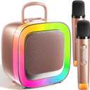 Kinglucky Karaoke Machine for Kids with 2 Microphones (Exclusive Edition) Gifts for Girls Most Popular 3-12 Year Old Girl Gifts 3 4 5 6 7 8 9 10 11 12 Year Old Girl Birthday Gift Rose Gold