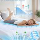 Kmall Cooling Queen Size Mattress Protector - 100% Waterproof & Breathable Cool 3D Air Fabric Bed Mattress Cover, Ultra Soft Noiseless Mattress Pad for 8"-21" Deep Pocket, Machine Washable (White)