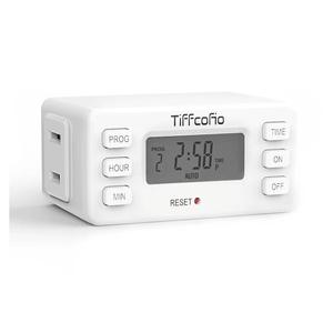 TiFFCOFiO Indoor 15A/1875W Digital Light Programmable Outlet Timer, 2 Pack