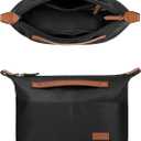 GIVLEFLY Medium Purse Organizer Insert with Zipper, Lightweight Handbag Organizer Insert with Handle, Multiple Pockets for Small Items, Bag Organizer Insert for Tote & HandbagsBlack