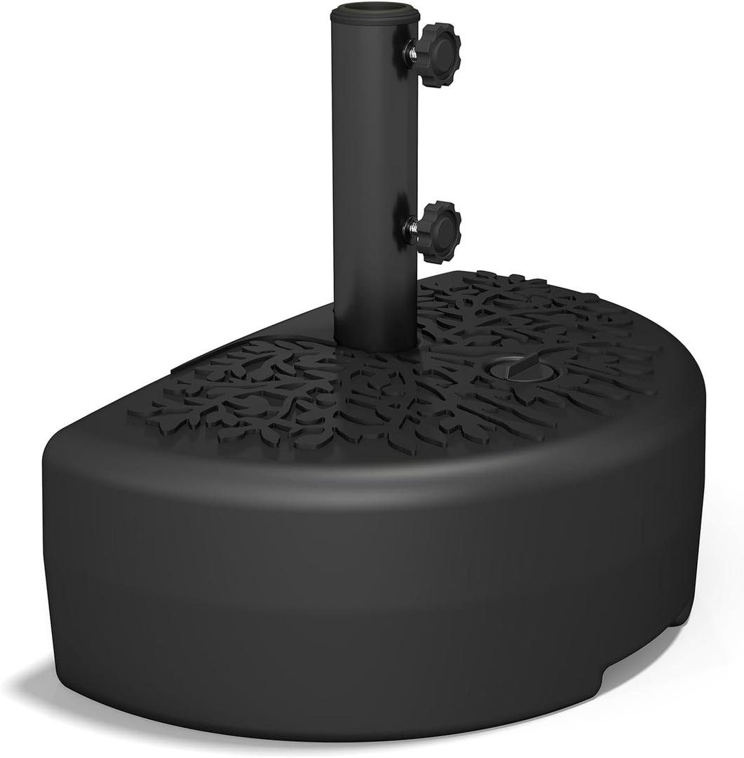 C-Hopetree 73 lb Half Round Heavy Duty Water Fillable Base Stand for Patio Outdoor Wall Umbrella, Black
