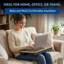 Lap Desk with Soft Cushion Portable Laptop Desk for Bed, Couch & Home Office, Removable Mouse Pad & Anti-Slip Strip for 17 inch Laptop (Large, Wood and Black) (Black)