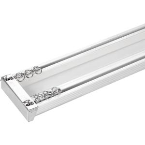 ZSHINE Heavy-Duty Curtain Conjoined Double Track rails Ceiling Mounting for Living Room Bedroom Room Divider (White 9.5ft)