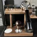 Wood Coffee Portafilter Holder Tamper Station, Multifunctional Espresso Organizer for 51mm-58mm Tamper distributors Portafilter Stand Espresso Accessories Holder Rack