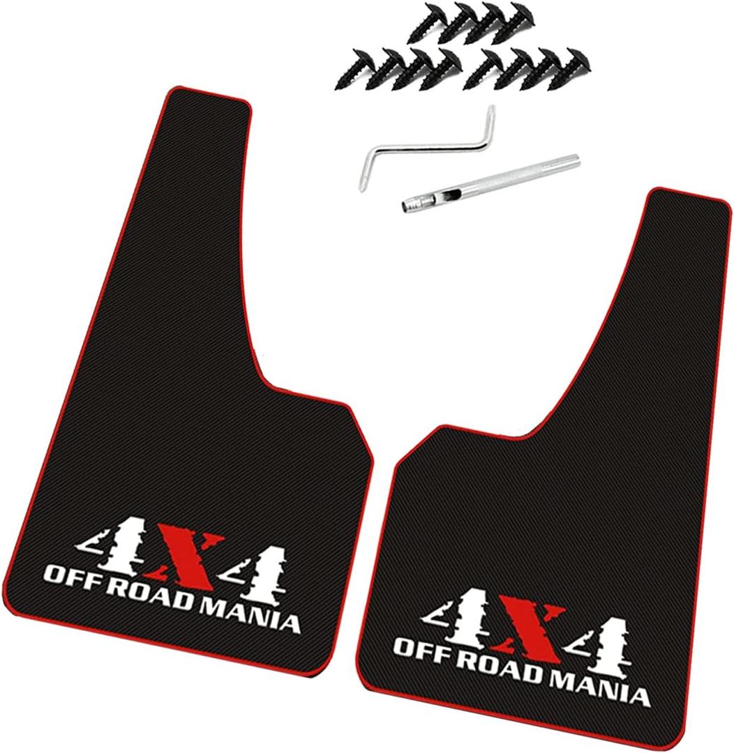 QUYDDC Large Size Universal Soft Glue Heavy Duty Splash Guards Mud Flaps Fenders - Dirt/Slush Protection, Easy Installation (4 Pcs Front/Rear Tires) Fit for Truck, Off-Road Vehicle, Large, Van (4X4)