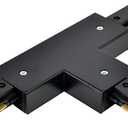 H Track T Connector H Type Single Circuit 3-Wire-1 Track Lighting Kit for H Track System Track Lighting Accessories 120V (Black T Connector)